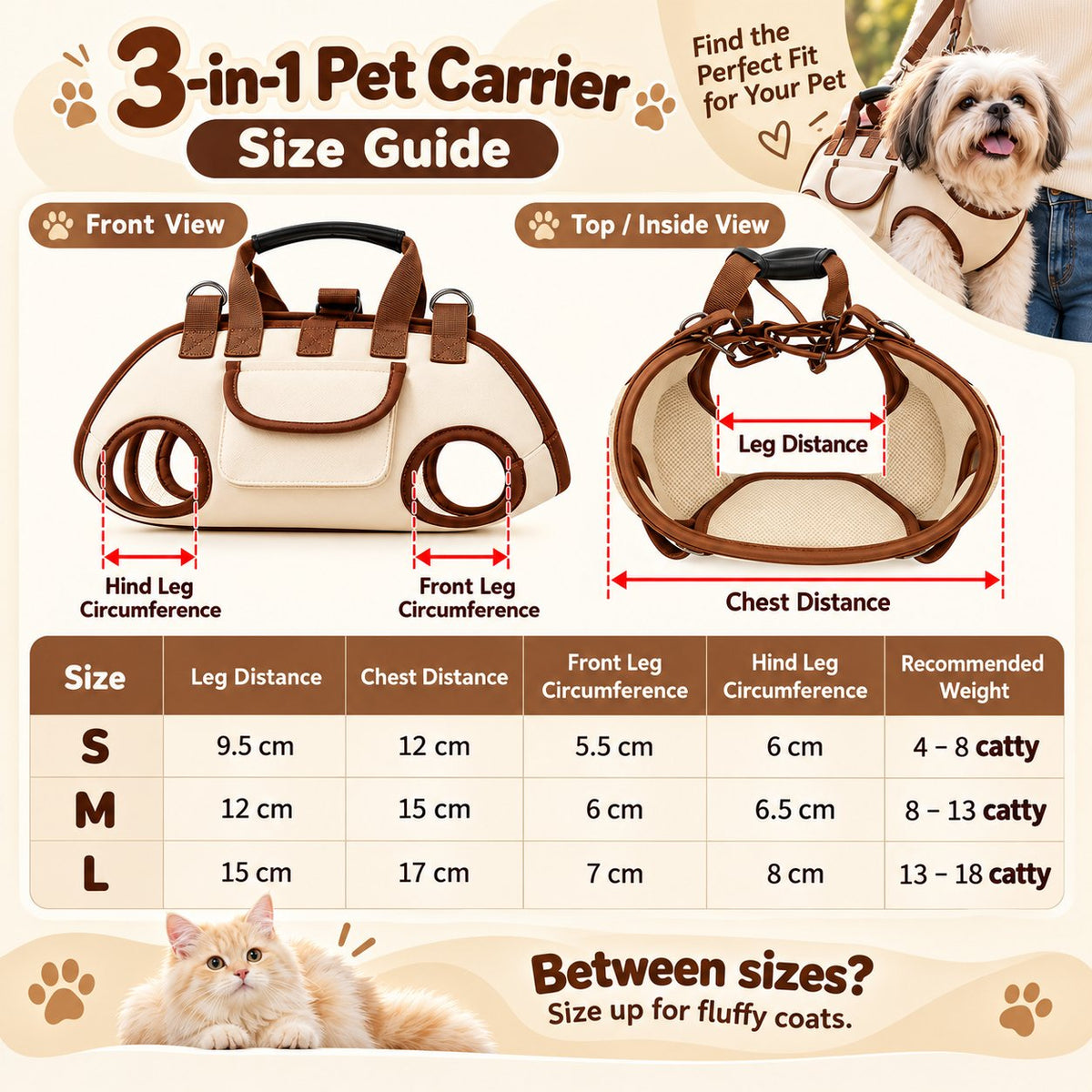 🔥 50% OFF – 😽Hands-Free Pet Sling & Harness Carrier 🐾🐶
