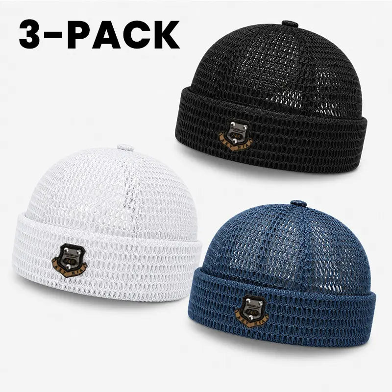 🧢 50% OFF 3-Pack Unisex Lightweight Mesh Beanies – Breathable Summer Skull Caps