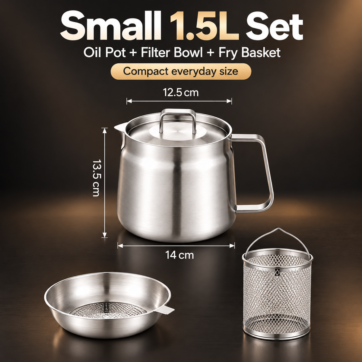 🍟 3-in-1 Stainless Steel Deep Fryer Pot with Oil Filter & Fry Basket