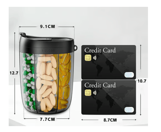 🔥Pill Dispenser Bottle with 6 Compartments | Never Miss a Dose Again! 💊⏰
