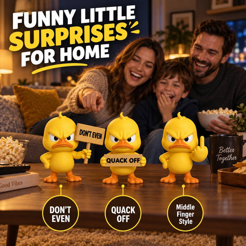 Quacko Angry Duck Collection – Sarcastic Desk Figurines, Funny Decor for Office Workspace & Home Shelves