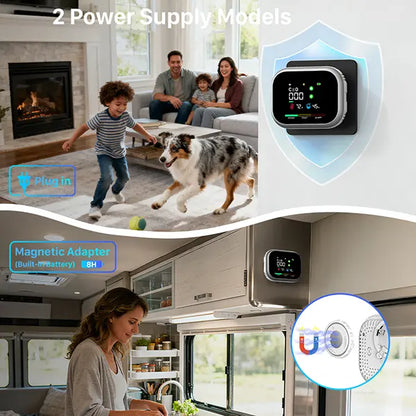 6-in-1 Portable Detector with Natural Gas & Temperature Humidity Sensors