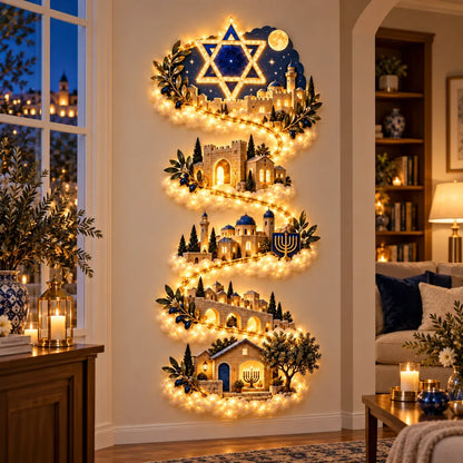 🔥🎁🕎 Hanukkah Festival of Lights Wall Decor Collection – 4 Glowing Designs Celebrating Eight Nights of Light ！！！✨