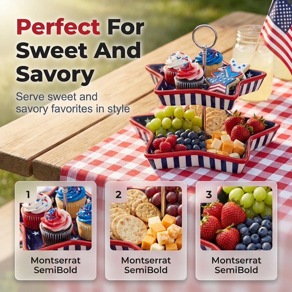 250th American Legacy Star Tray | Patriotic Two-Tier Serving Sculpture