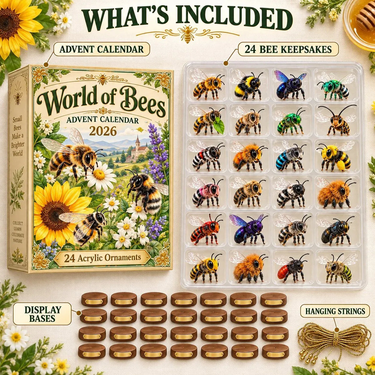 🐝 World of Bees 2026 Advent Calendar | 24 Unique Pollinator Keepsakes 🌿