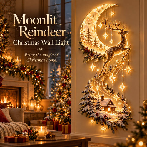 Moonlit Reindeer LED Christmas Wall Decor