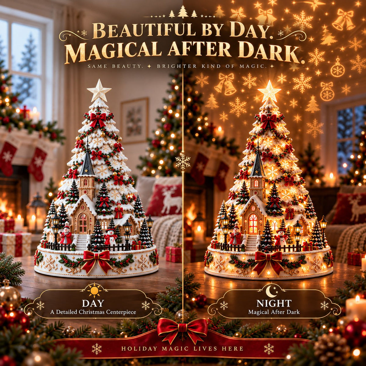 ⏳ Last day to save 49% –🎄🎅 MerryRealm Christmas Village Lightscape Tree