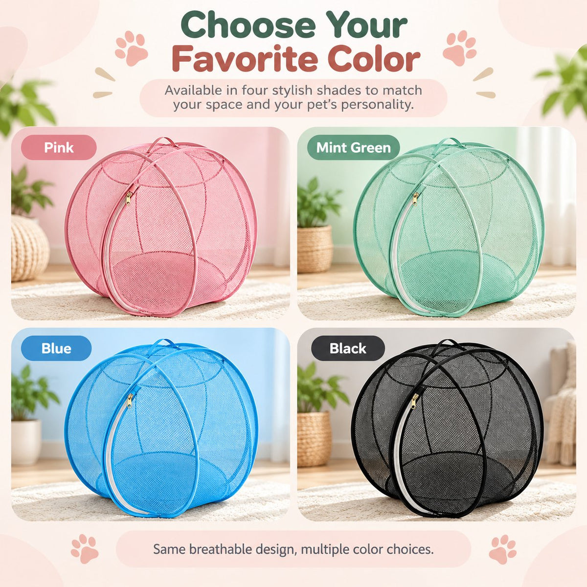 Portable Pet Playpen for Cats, Rabbits & Small Pets | Breathable Mesh