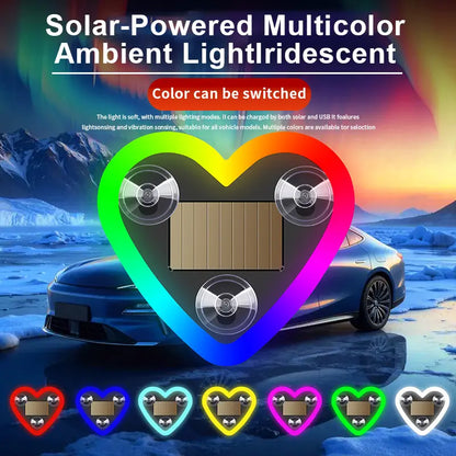 Solar Heart Neon Light for Cars - Multi-Mode & Stylish