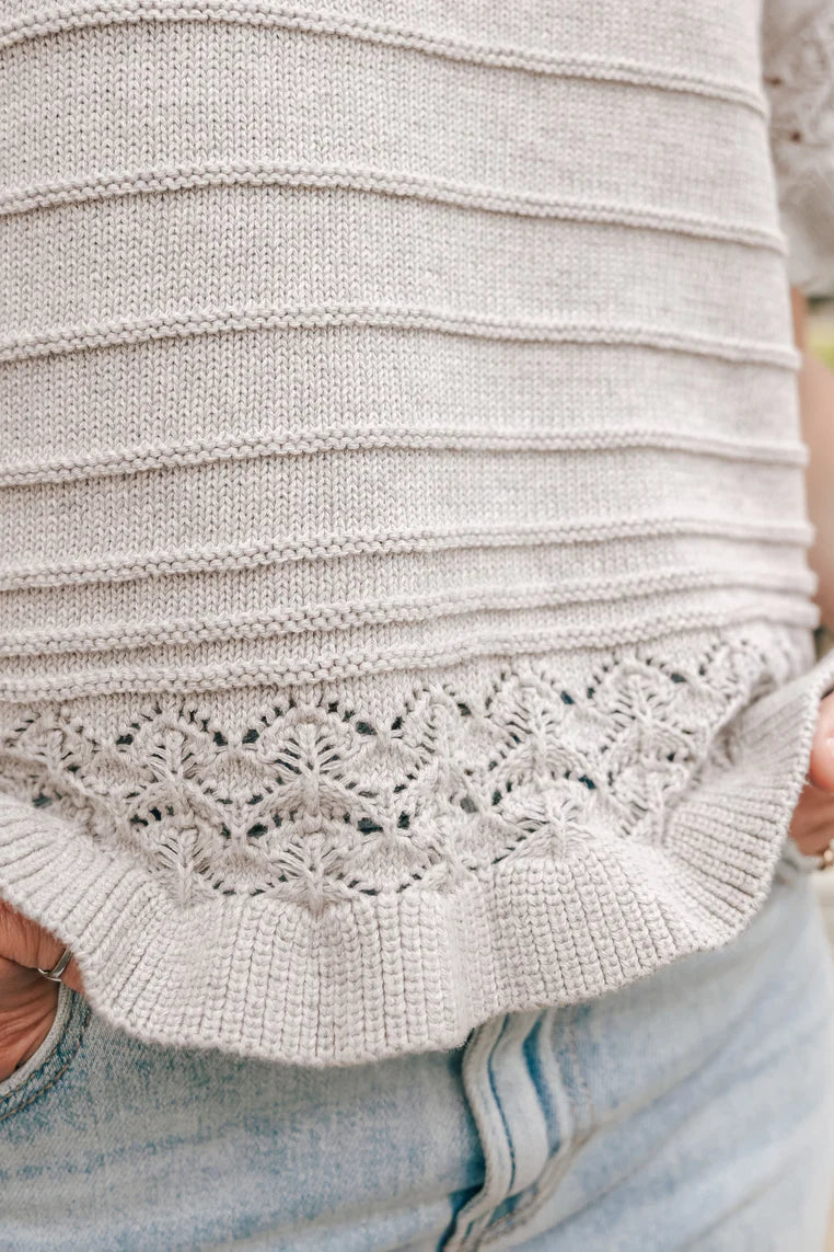 ✨ Breezy Crochet Knit Top