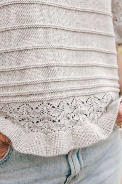 ✨ Breezy Crochet Knit Top