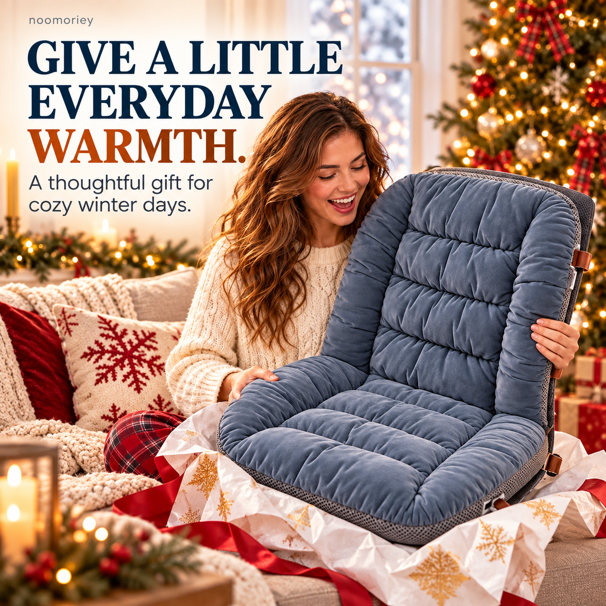 🔥 Cozy Heated Chair Cushion – Plush Seat & Back Warmer with Adjustable Heat & Timer！！！