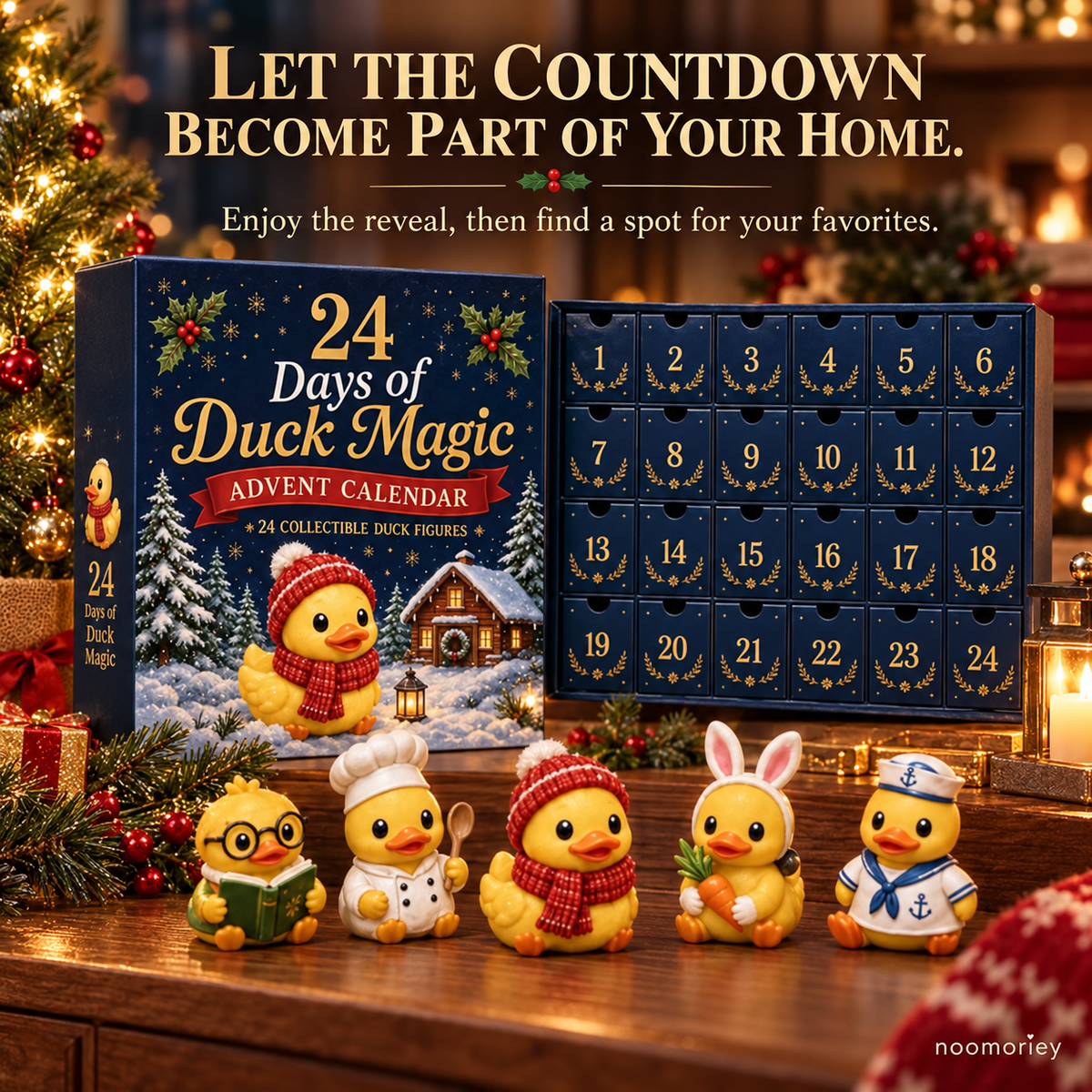 24-Day Duck Advent Calendar – Cute Collectible Duck Figures Christmas Gift Set