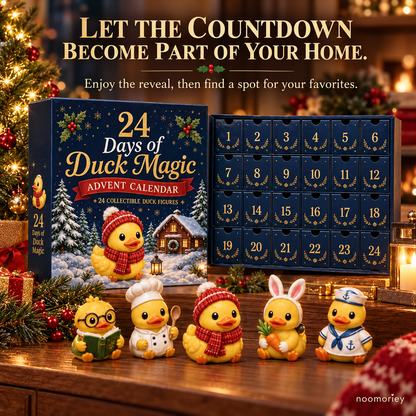24-Day Duck Advent Calendar – Cute Collectible Duck Figures Christmas Gift Set