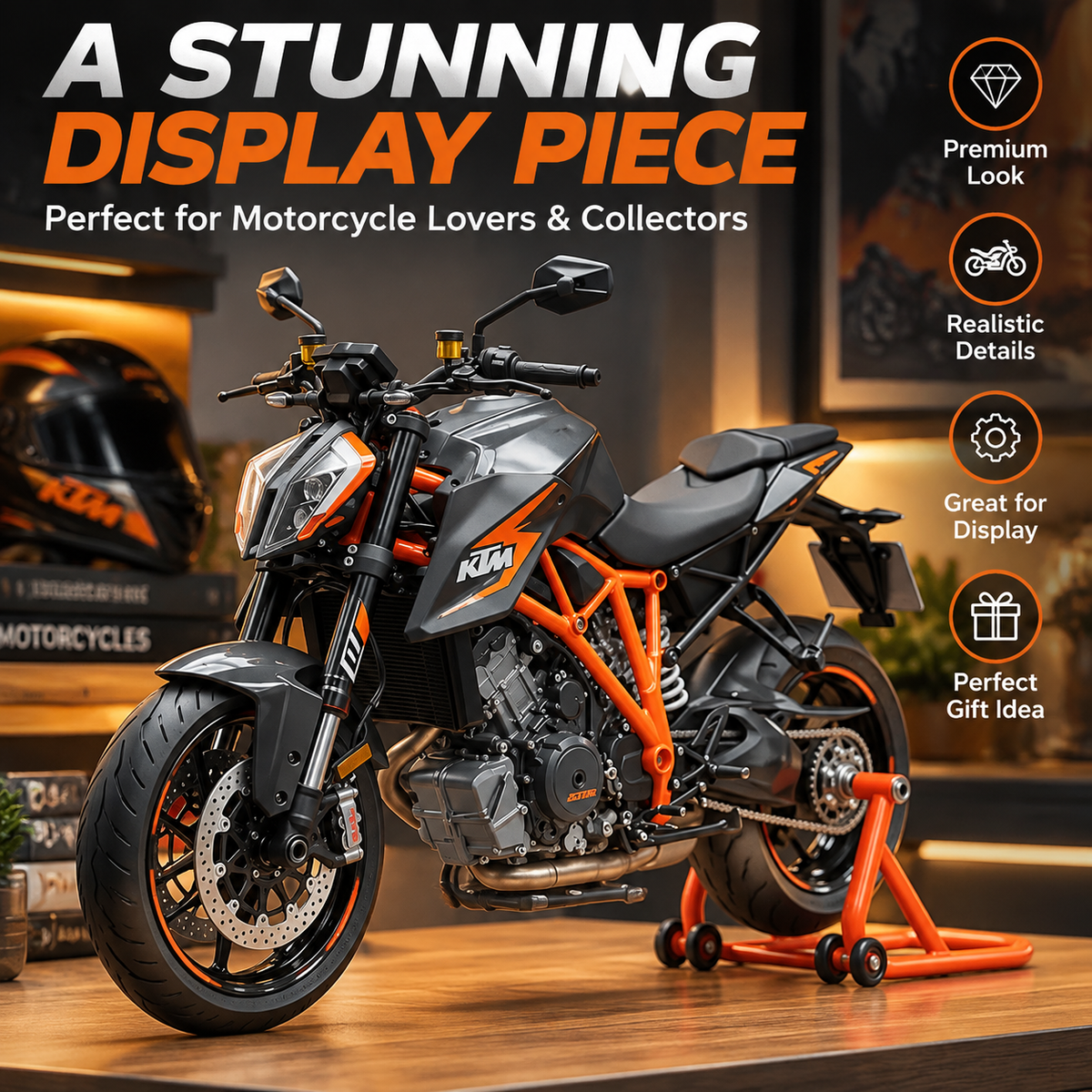 🔥 Limited-Time 49% OFF🏁 1:6 Scale Motorcycle Assembly Kit – Realistic Mini Bike with Fuel Engine