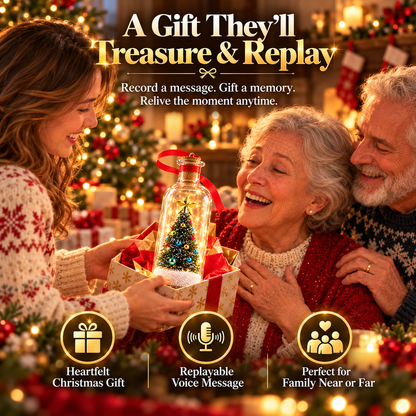 🎄 Christmas Voice Recording Bottle – 30-Second Personalized Keepsake Gift for Family & Grandparents