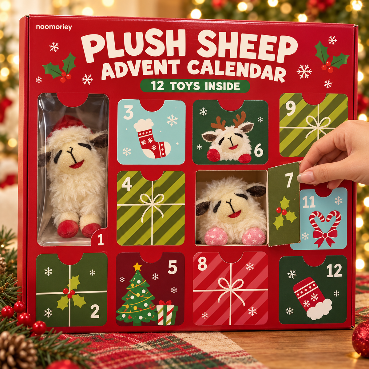 🎄🐑 Plush Sheep Advent Calendar – 12 Days of Christmas Surprises 🎁