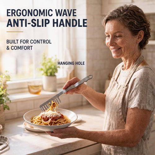 👨‍🍳🍝 Stainless Steel Pasta Server🍴   – Premium Spaghetti Spoon for Everyday Italian Cooking