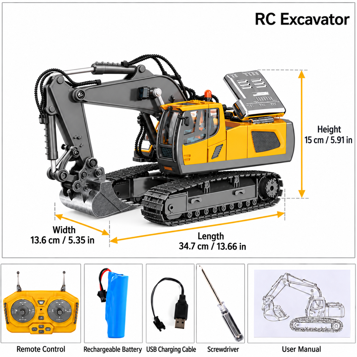 🚜2.4G Alloy RC Construction Team 1:20 Scale – 🏗️Big Remote Control Truck Fleet Toy for Boys (Free Shipping✈️)