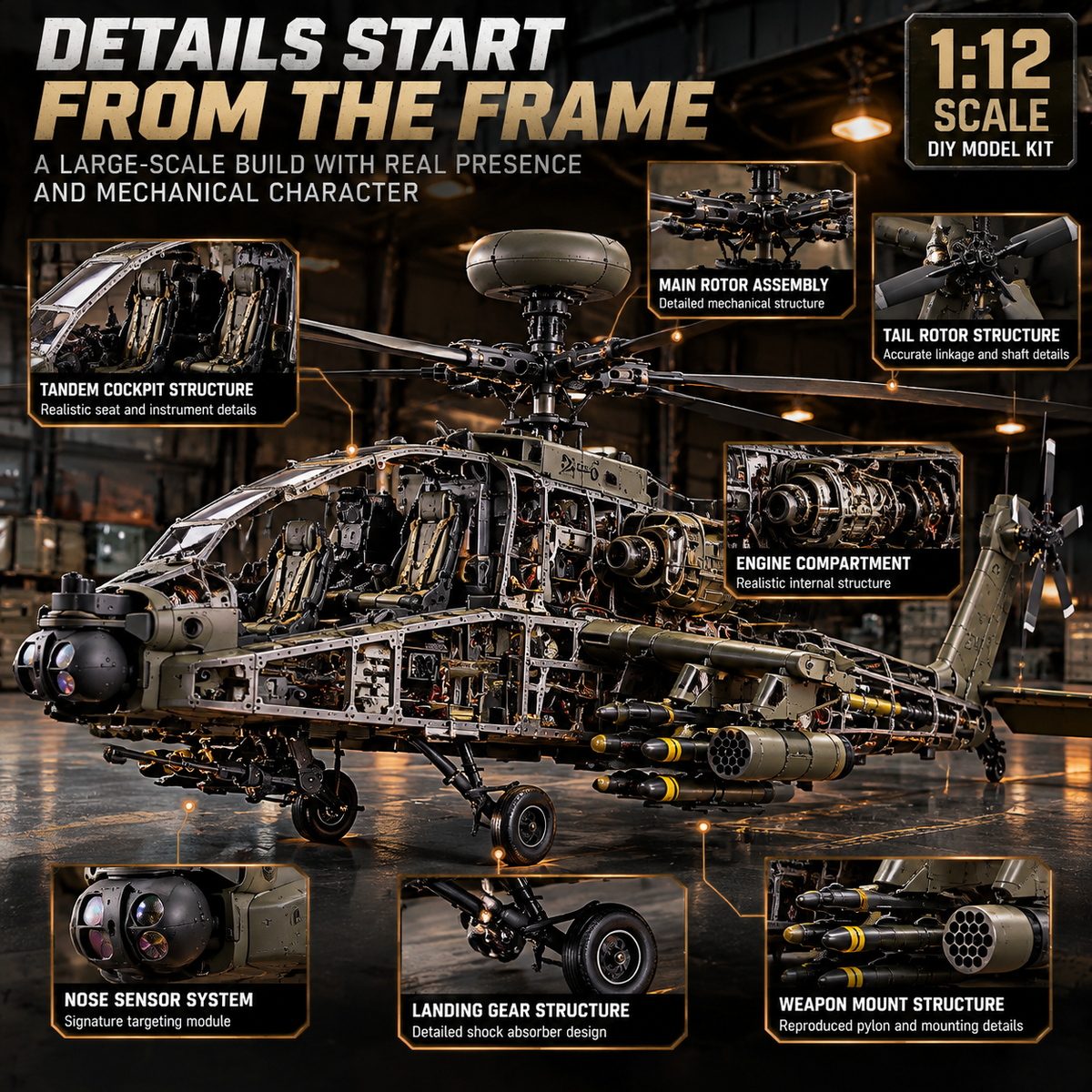 Apache Attack Helicopter Model Kit – Build Your Own Military Aviation Legend