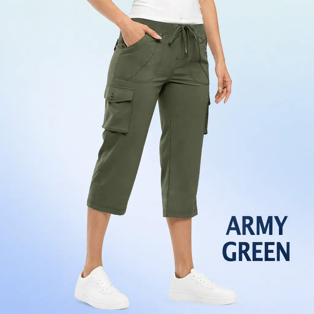 Women Cargo Capri Lightweight Hiking Cropped Pants