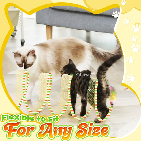 Cat Self Play Spiral Kitten Collapsible Spring Tunnel Toy for Indoor Cats with Feather and Bell
