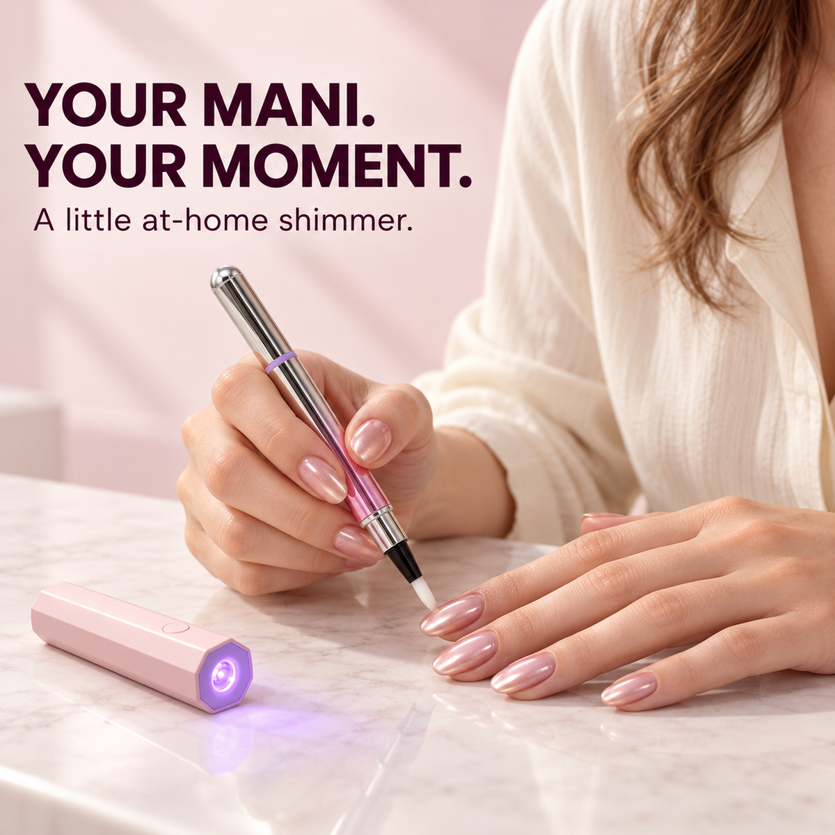 💅 Magnetic Cat-Eye Gel Nail Pen + Mini UV Lamp