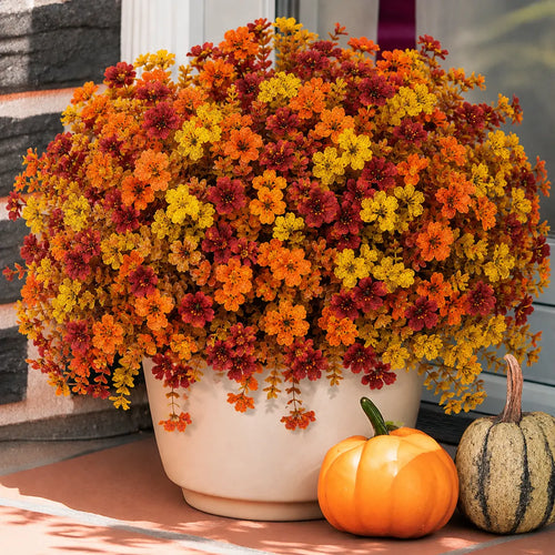 🍂Artificial Fall Flowers Faux Mums for Outdoor Indoor Garden Home Decoration