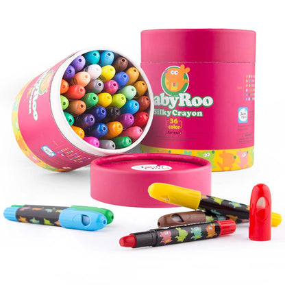 BabyRoo Silky Washable Crayons 🎨🖍️✨ – Safe, Smooth & Easy to Clean!
