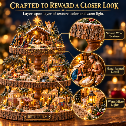 ✨ Bethlehem’s Holy Night – Lighted Nativity Village