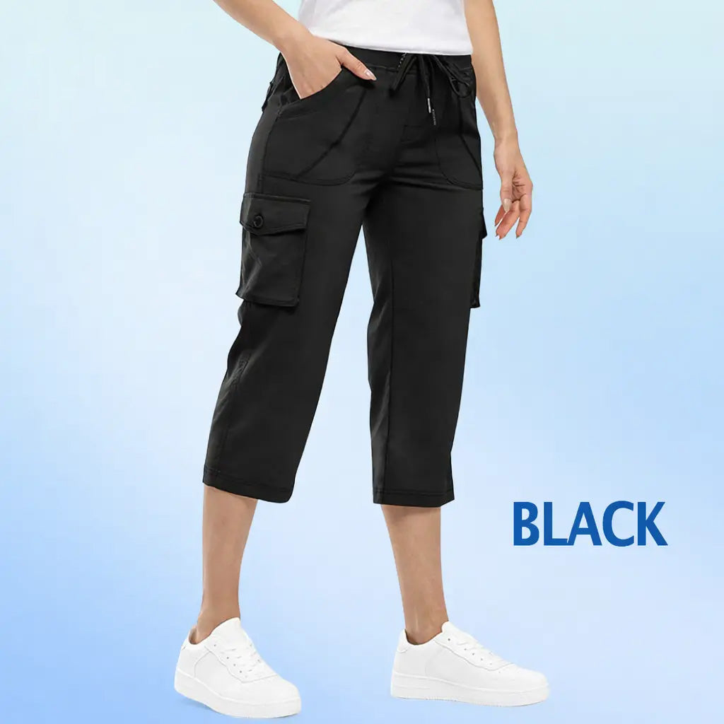 Women Cargo Capri Lightweight Hiking Cropped Pants