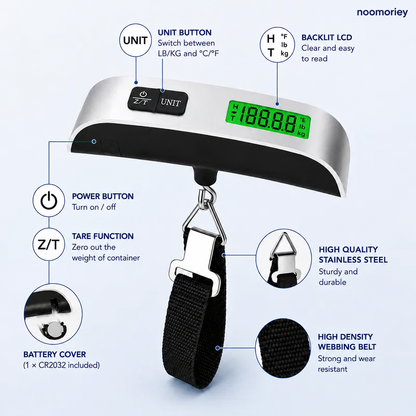 ✈️ TRAVEL SPECIAL: Digital Luggage Scale – 110lb/50kg Capacity, Backlit Display & Portable Design for Smarter Packing 🧳✨