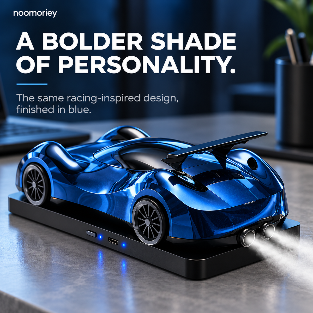 🏎️ Racing Car Aroma Diffuser – Dual Exhaust Mist, 6 Colors & Fragrance Cartridge Included ✨