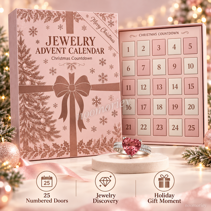 2026 Christmas Jewelry Advent Calendar, Pink Holiday Gift Box, Christmas Countdown Gift Set for Women and Teen Girls.