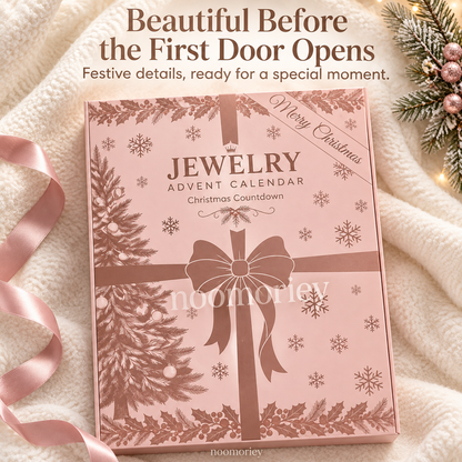 2026 Christmas Jewelry Advent Calendar, Pink Holiday Gift Box, Christmas Countdown Gift Set for Women and Teen Girls.