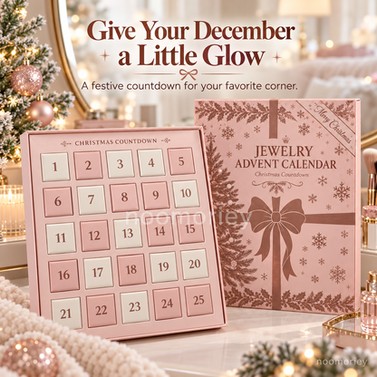2026 Christmas Jewelry Advent Calendar, Pink Holiday Gift Box, Christmas Countdown Gift Set for Women and Teen Girls.