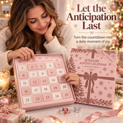 2026 Christmas Jewelry Advent Calendar, Pink Holiday Gift Box, Christmas Countdown Gift Set for Women and Teen Girls.