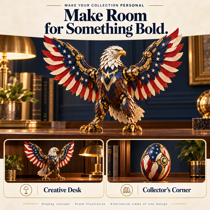 🦅 American Eagle Transforming Egg – Stars & Stripes Mechanical Figure with Bold Wing Details