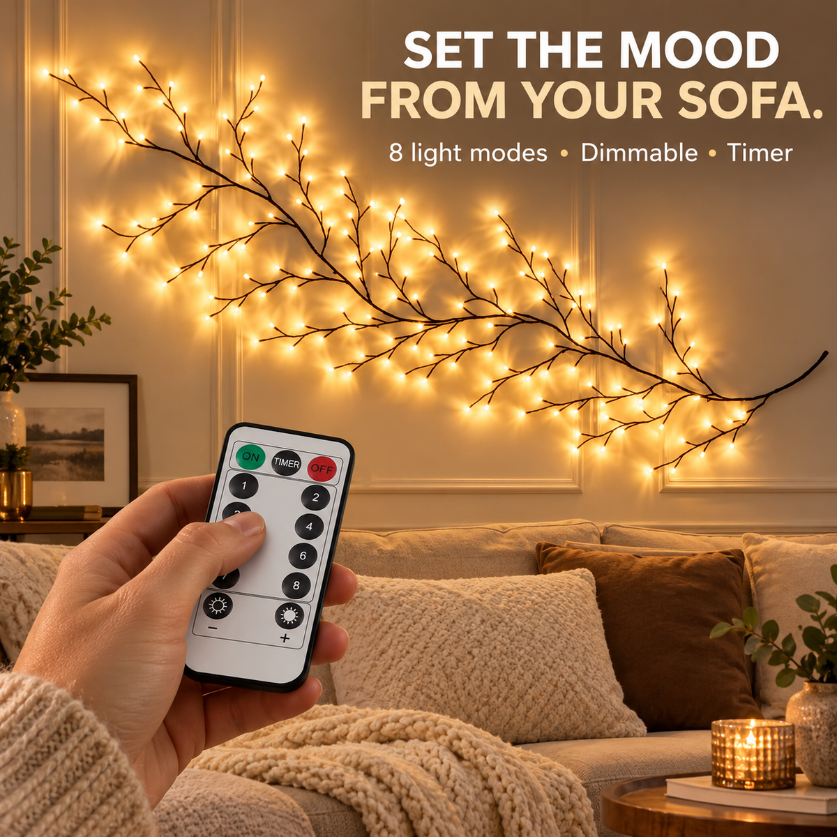 ✨ Warm LED Branch Lights with Remote – Shape Your Space, Set the Mood 🌿