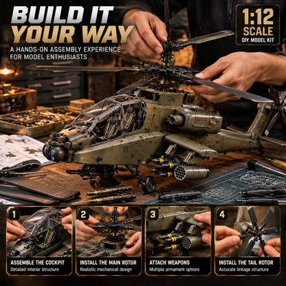 Apache Attack Helicopter Model Kit – Build Your Own Military Aviation Legend