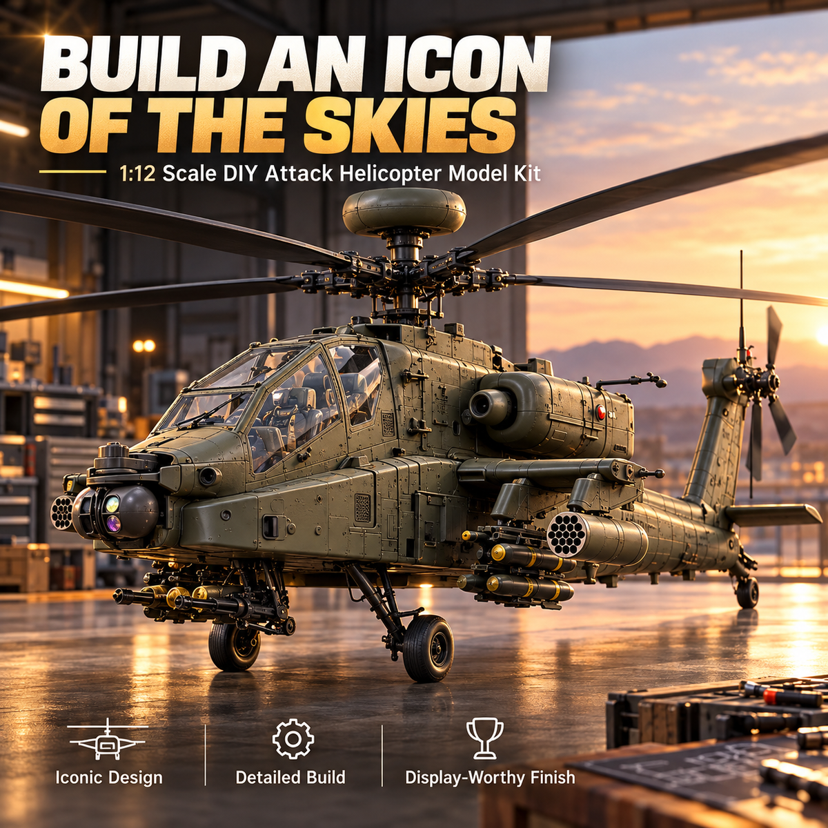 Apache Attack Helicopter Model Kit – Build Your Own Military Aviation Legend