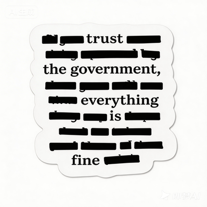 💁''Everything Is Fine, Trust Your Government'' Sticker