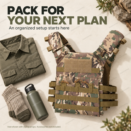 🎒 Lightweight Adjustable Utility Vest – Outdoor Multi-Pocket Chest Bag
