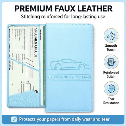 Car Registration & Insurance Card Holder, Magnetic Closure Vehicle Organizer 💳