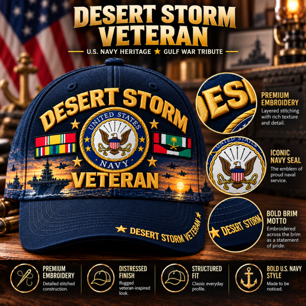 🏆Last Day Promo: 49% OFF! 🏜️Desert Storm Veteran Tribute Cap （1991–2026 -35TH ANNIVERSARY）