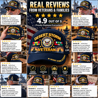 🏆Last Day Promo: 49% OFF! 🏜️Desert Storm Veteran Tribute Cap （1991–2026 -35TH ANNIVERSARY）