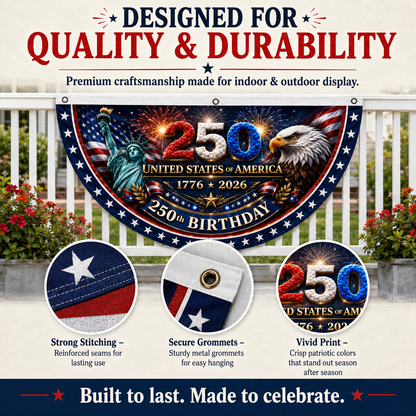 🎉4th July Flash 49% OFF ⭐ 250th Birthday Patriotic Porch Bunting