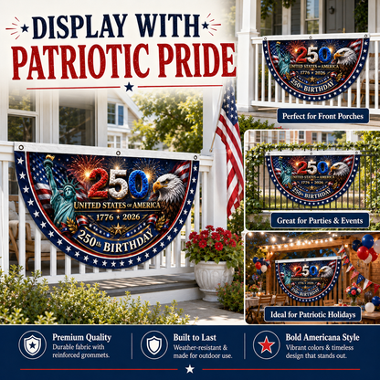 🎉4th July Flash 49% OFF ⭐ 250th Birthday Patriotic Porch Bunting