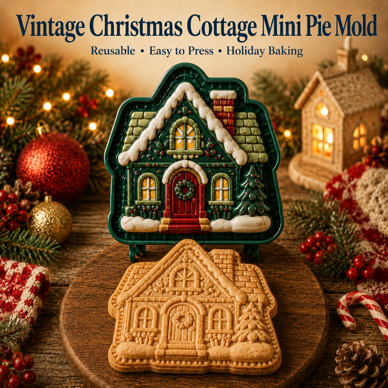 🎄Christmas Mini Pie Mold Collection – 9 Reusable Embossed Holiday Designs