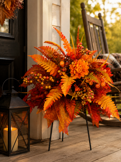 🍂Autumn Harvest Floral Garden Stake Arrangement!!!